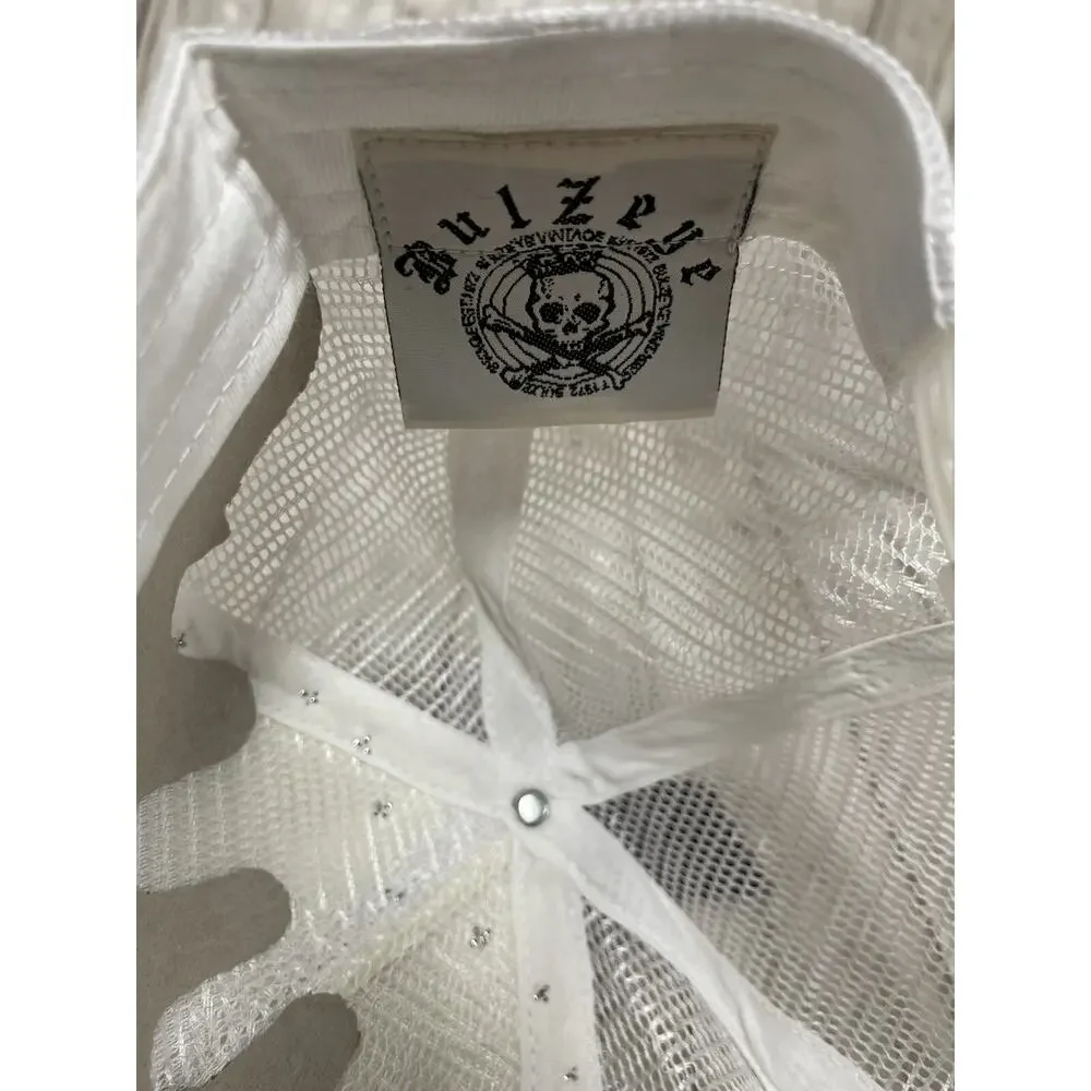 Bulzeye Hat Mens Embroidered Cap White Tease Me Ripped Heart A10